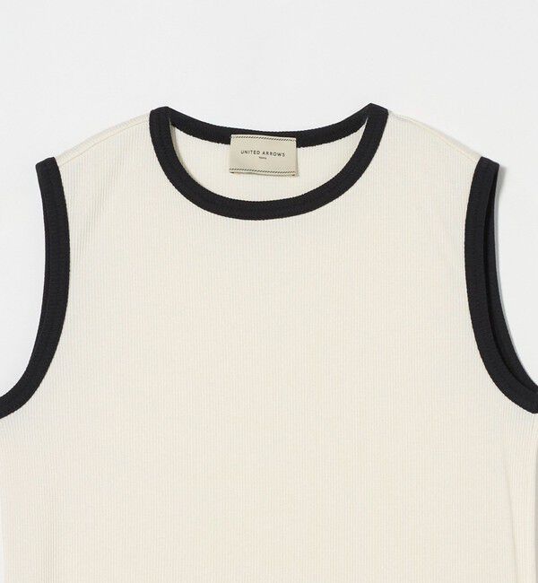 UNITED ARROWS「リブバイカラーパイピング ノースリーブカットソー」|Tシャツ・カットソー|