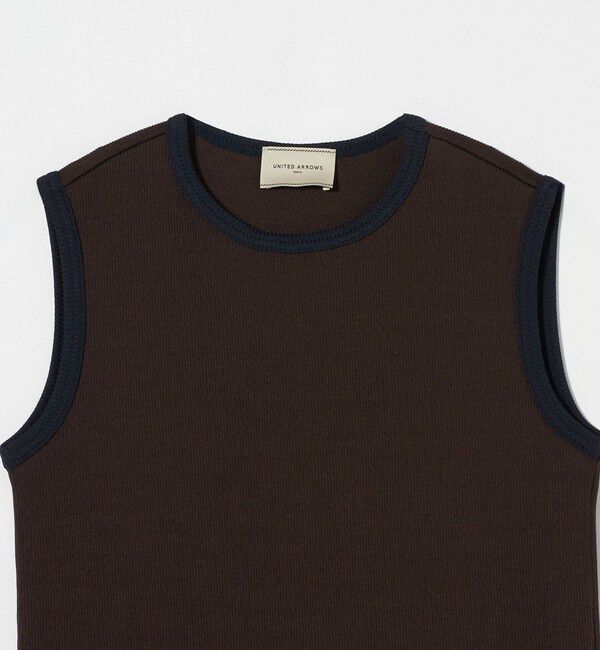 UNITED ARROWS「リブバイカラーパイピング ノースリーブカットソー」|Tシャツ・カットソー|
