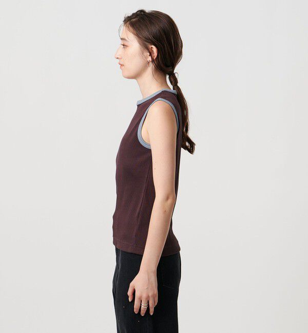 UNITED ARROWS「リブバイカラーパイピング ノースリーブカットソー」|Tシャツ・カットソー|