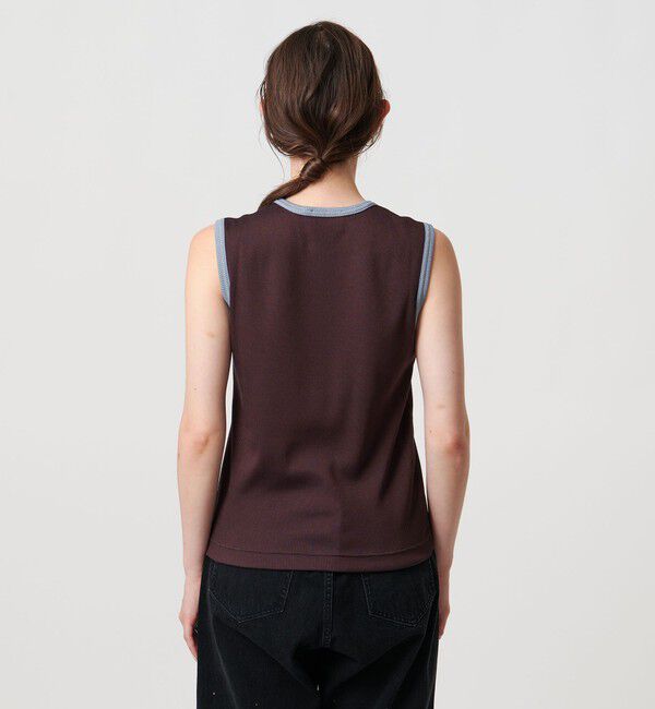 UNITED ARROWS「リブバイカラーパイピング ノースリーブカットソー」|Tシャツ・カットソー|