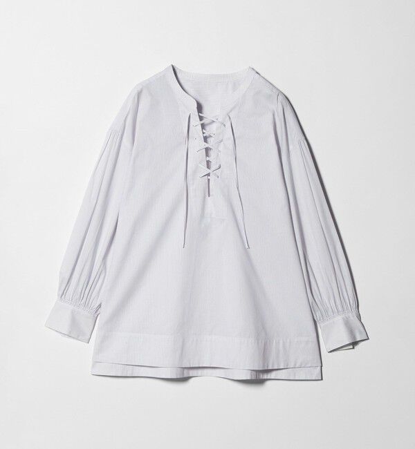 UNITED ARROWS green label relaxing「レースアップ ブラウス」|シャツ・ブラウス|OFF WHITE