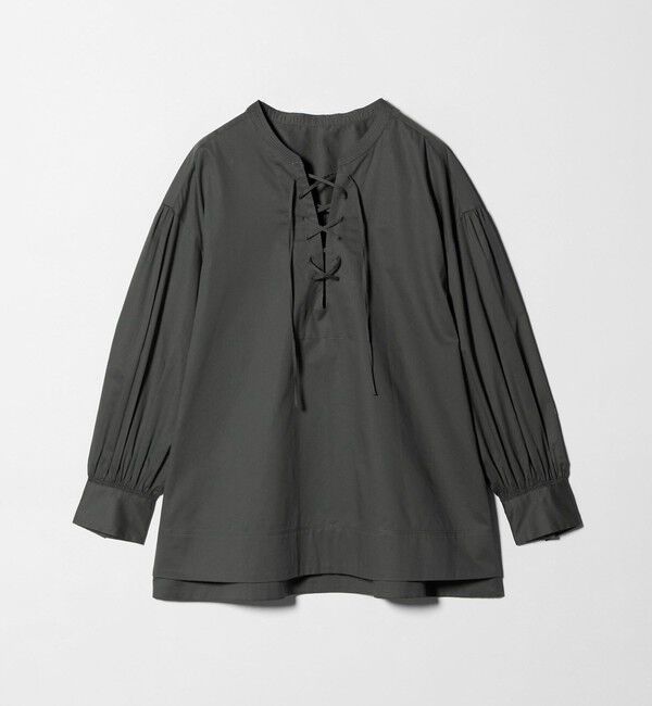 UNITED ARROWS green label relaxing「レースアップ ブラウス」|シャツ・ブラウス|DK.GRAY