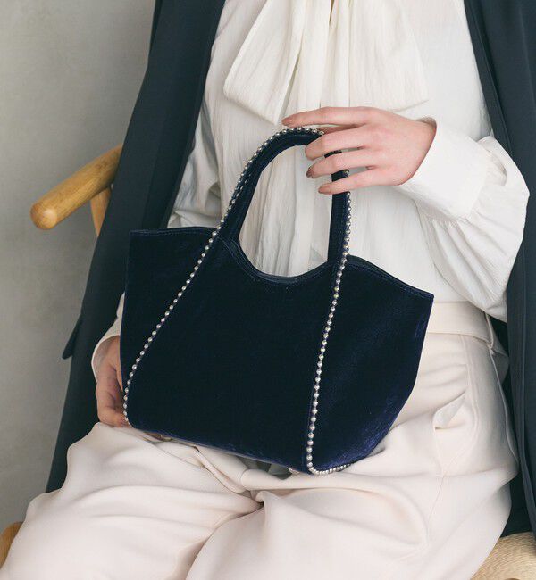 BEAUTY&YOUTH UNITED ARROWS「ベルベット ボールチェーン 2WAY ミニトートバッグ」|トートバッグ|NAVY