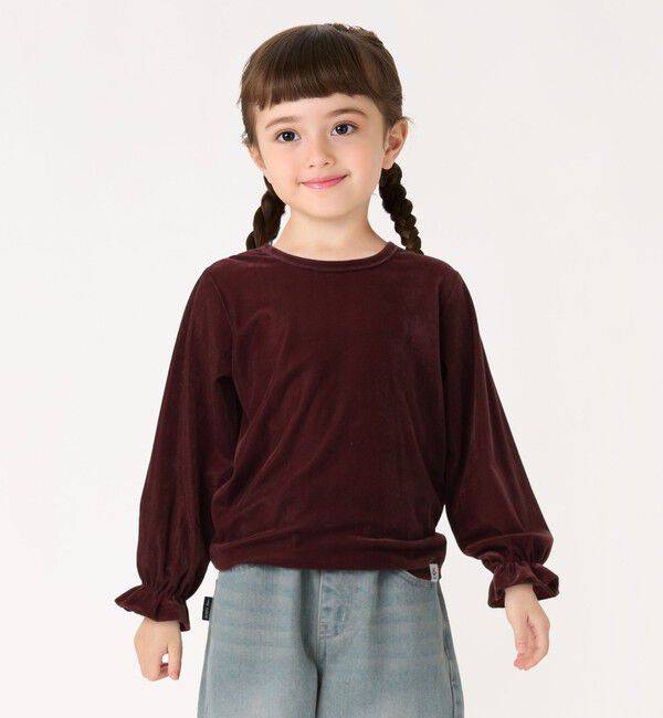 SHIPS Colors 「SHIPS Colors:90～140cm /〈洗濯機可能〉シアー ベロア トップス◇」|Tシャツ・カットソー|ワイン