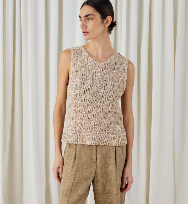 DES PRES「ピコットテープヤーン クルーネックベスト」|ベスト・ジレ|