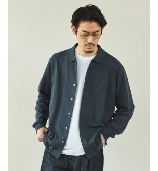 EDIFICE「LACOSTE(ラコステ) 別注 フルオープン ロングスリーブポロシャツ」|Tシャツ・カットソー|