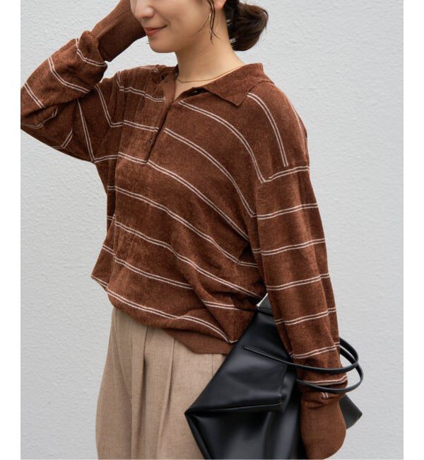 JOURNAL STANDARD「ベロアニットロングスリーブポロシャツ」|ニット・セーター|