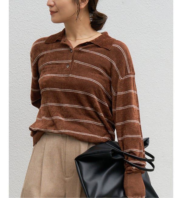 JOURNAL STANDARD「ベロアニットロングスリーブポロシャツ」|ニット・セーター|