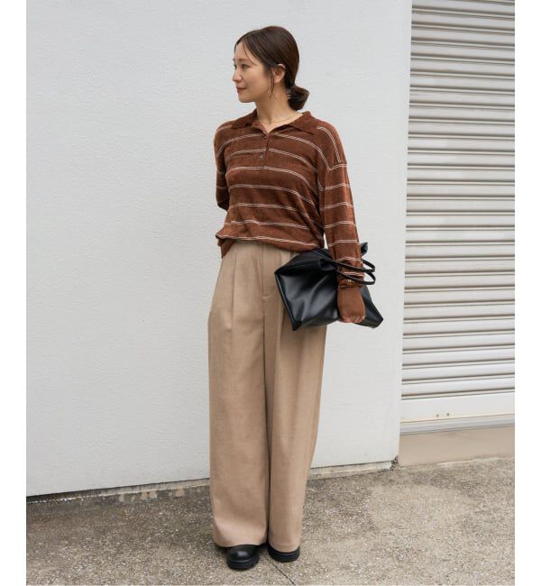 JOURNAL STANDARD「ベロアニットロングスリーブポロシャツ」|ニット・セーター|