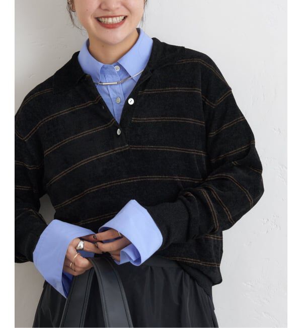 JOURNAL STANDARD「ベロアニットロングスリーブポロシャツ」|ニット・セーター|