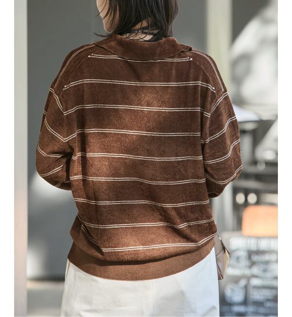 JOURNAL STANDARD「ベロアニットロングスリーブポロシャツ」|ニット・セーター|