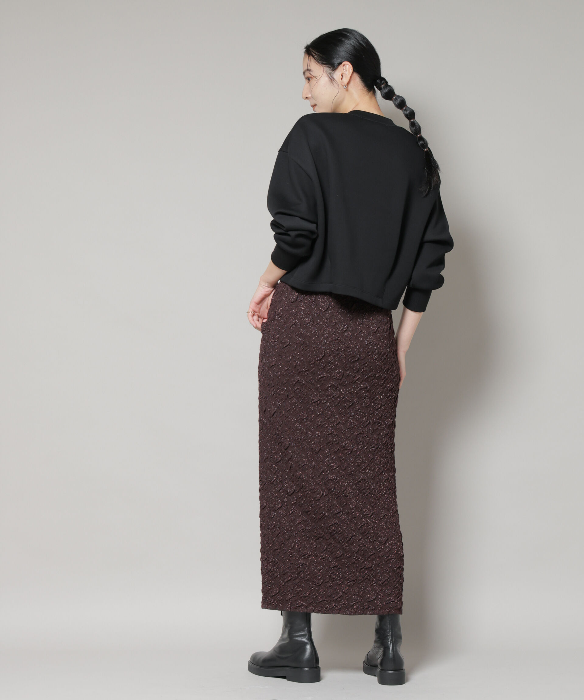 nano･universe「ラメジャガードニットタイトスカート」|スカート|