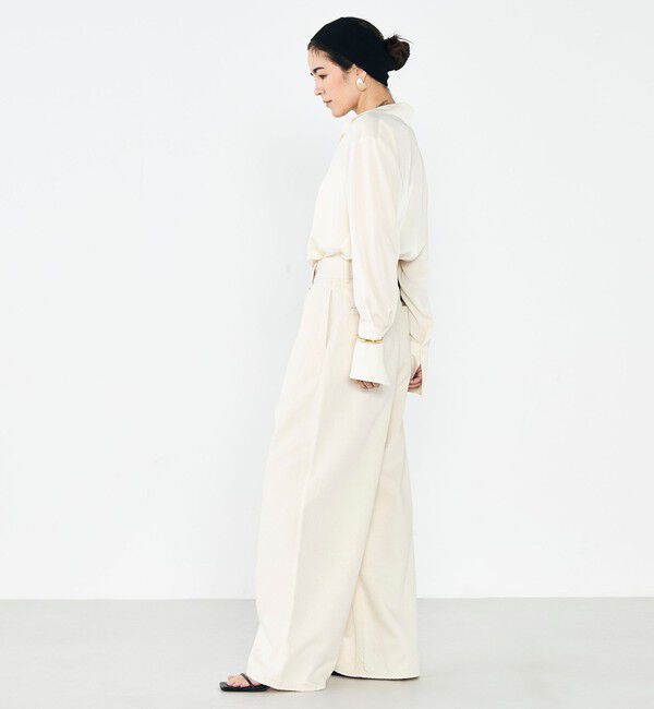 Rie Miller「【RM denim】リネン混ラップワイドパンツ」|その他|