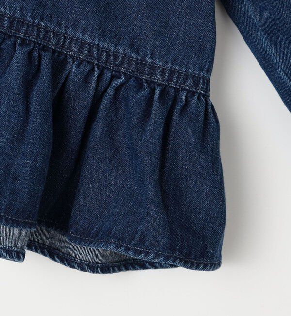 Rie Miller「【RM denim】裾フリルショート丈Gジャン」|ブルゾン・スタジャン|