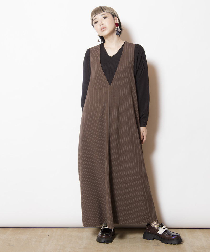  「3WAYストライプジャンパースカート」|ジャンパースカート|