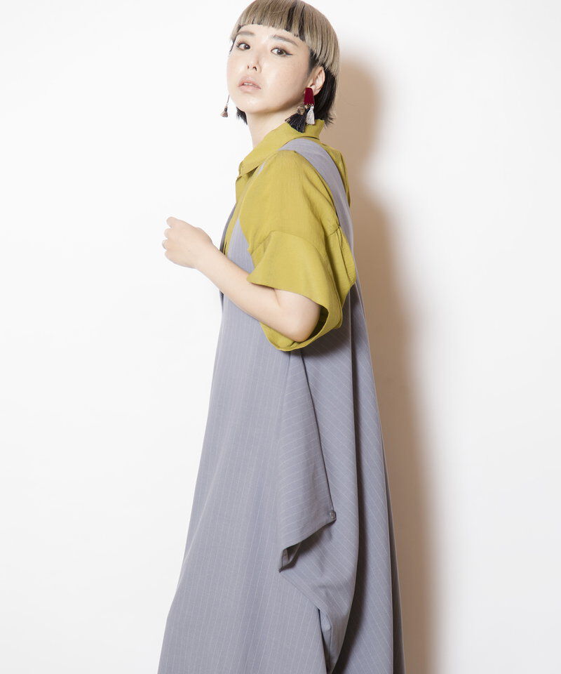  「3WAYストライプジャンパースカート」|ジャンパースカート|