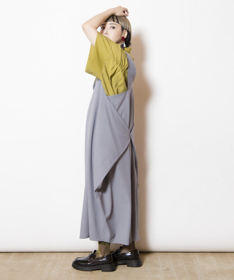  「3WAYストライプジャンパースカート」|ジャンパースカート|