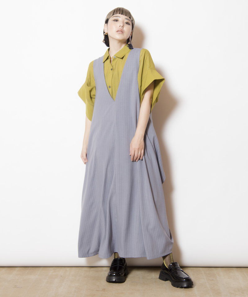  「3WAYストライプジャンパースカート」|ジャンパースカート|