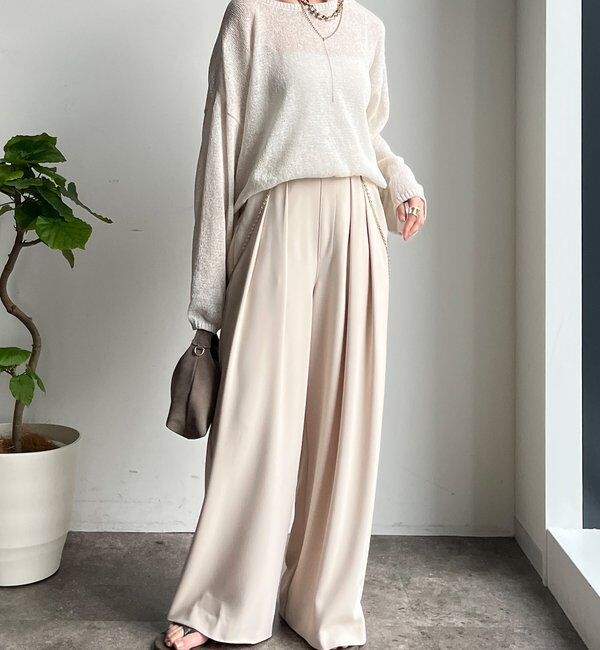  「【累計販売数3万枚突破/22色４サイズ展開！】タックワイドパンツ」|チノ|