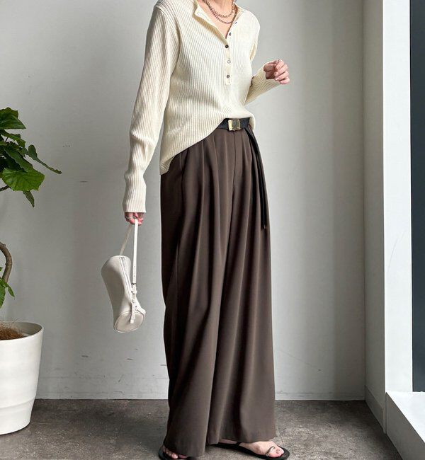  「【累計販売数3万枚突破/22色４サイズ展開！】タックワイドパンツ」|チノ|