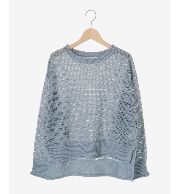  「リネンライクメッシュニットプルオーバー」|ニット・セーター|