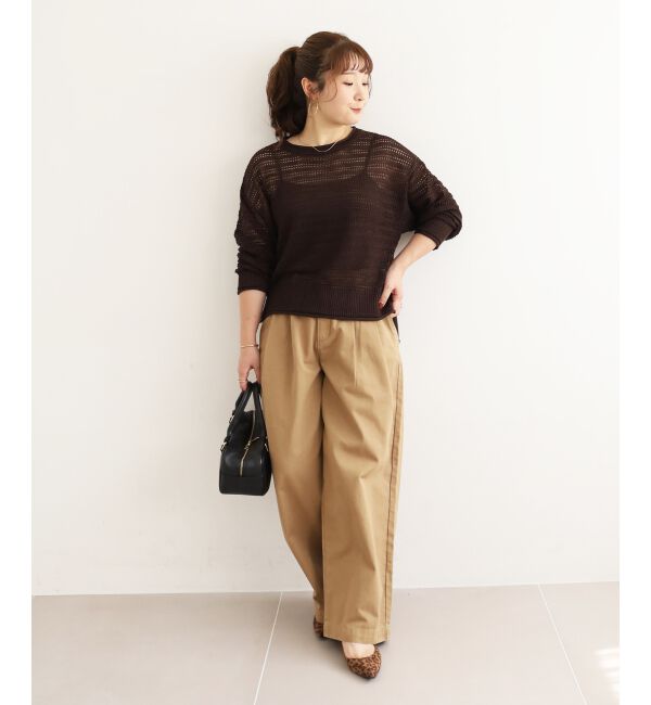  「リネンライクメッシュニットプルオーバー」|ニット・セーター|