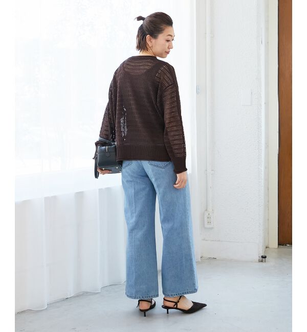  「リネンライクメッシュニットプルオーバー」|ニット・セーター|