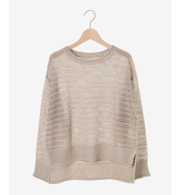  「リネンライクメッシュニットプルオーバー」|ニット・セーター|