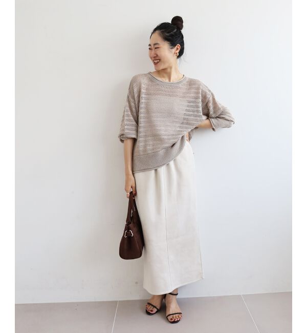  「リネンライクメッシュニットプルオーバー」|ニット・セーター|