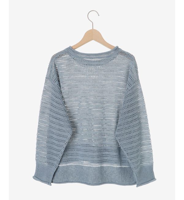  「リネンライクメッシュニットプルオーバー」|ニット・セーター|
