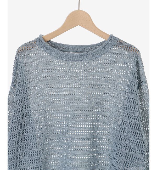  「リネンライクメッシュニットプルオーバー」|ニット・セーター|