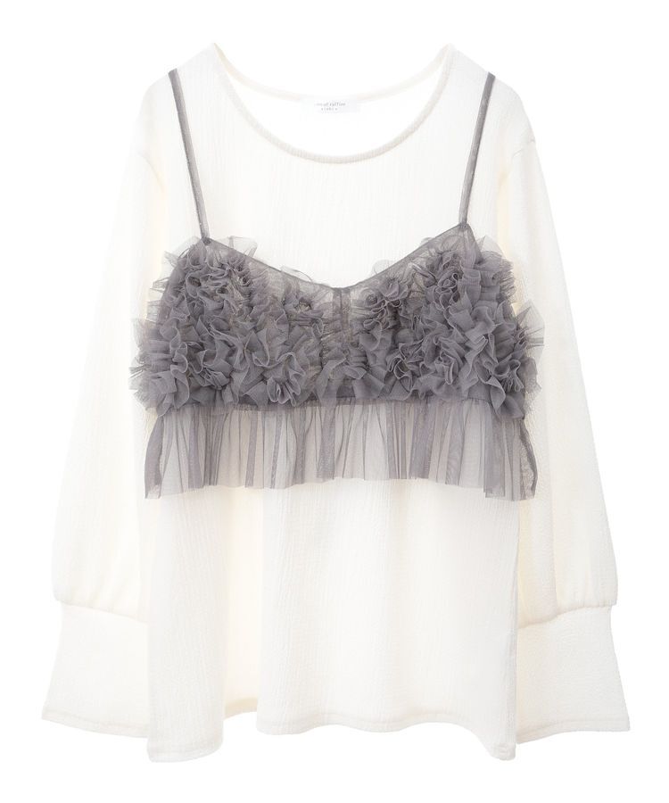 Green Parks「SET2点チュールビスチェ+表面感プルオーバー」|スウェット・ジャージ|