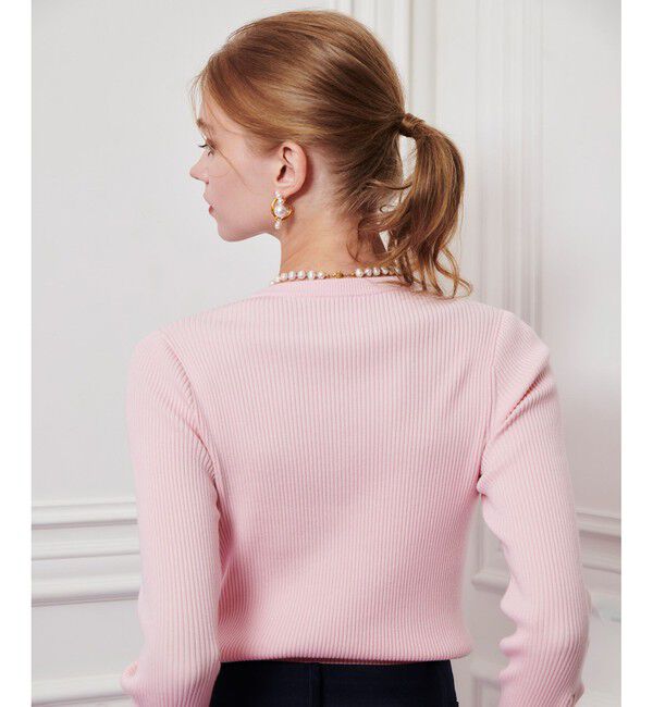 LOULOU WILLOUGHBY「【LOULOU WILLOUGHBY】フリルスリットプルオーバー」|ニット・セーター|