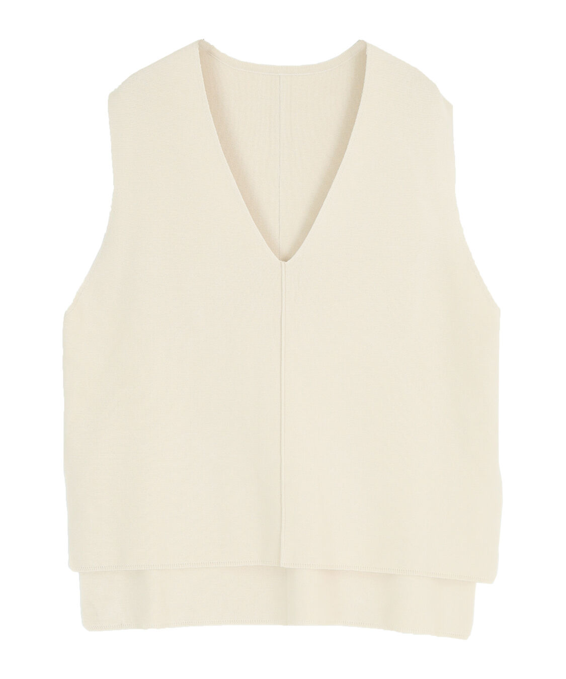 titivate「サイドスリットVネックニットベスト」|ニット・セーター|ライトベージュ