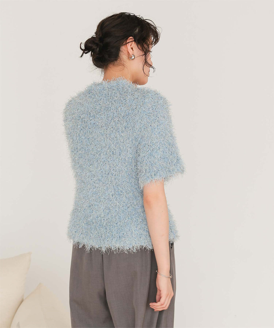titivate「ハーフスリーブシャギーニットトップス」|ニット・セーター|