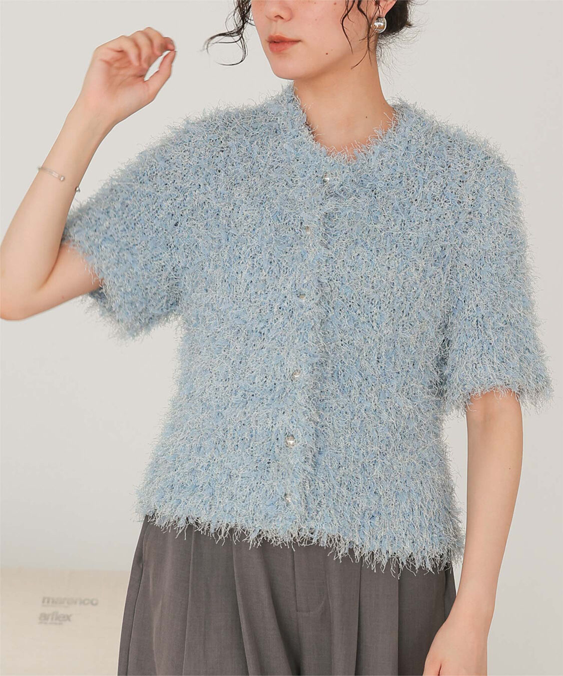 titivate「ハーフスリーブシャギーニットトップス」|ニット・セーター|