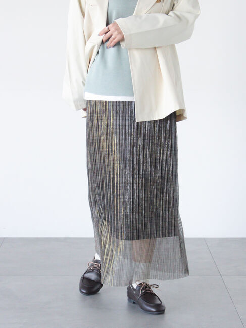 Lugnoncure「柄アソートプリーツスカート」|スカート|ネイビー