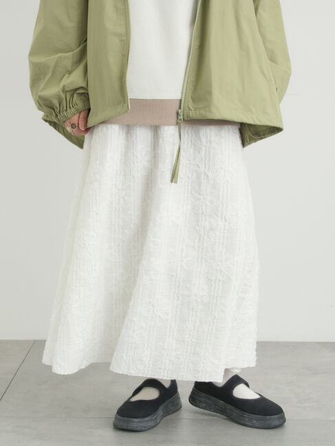 Samansa Mos2「花柄テープ刺繍フレアスカート」|スカート|