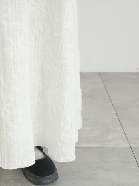 Samansa Mos2「花柄テープ刺繍フレアスカート」|スカート|