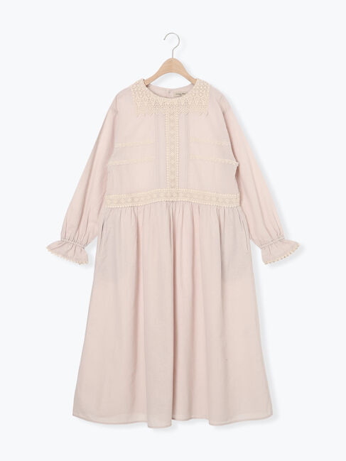 Samansa Mos2「レースピンタックワンピース」|ワンピース|ベージュ