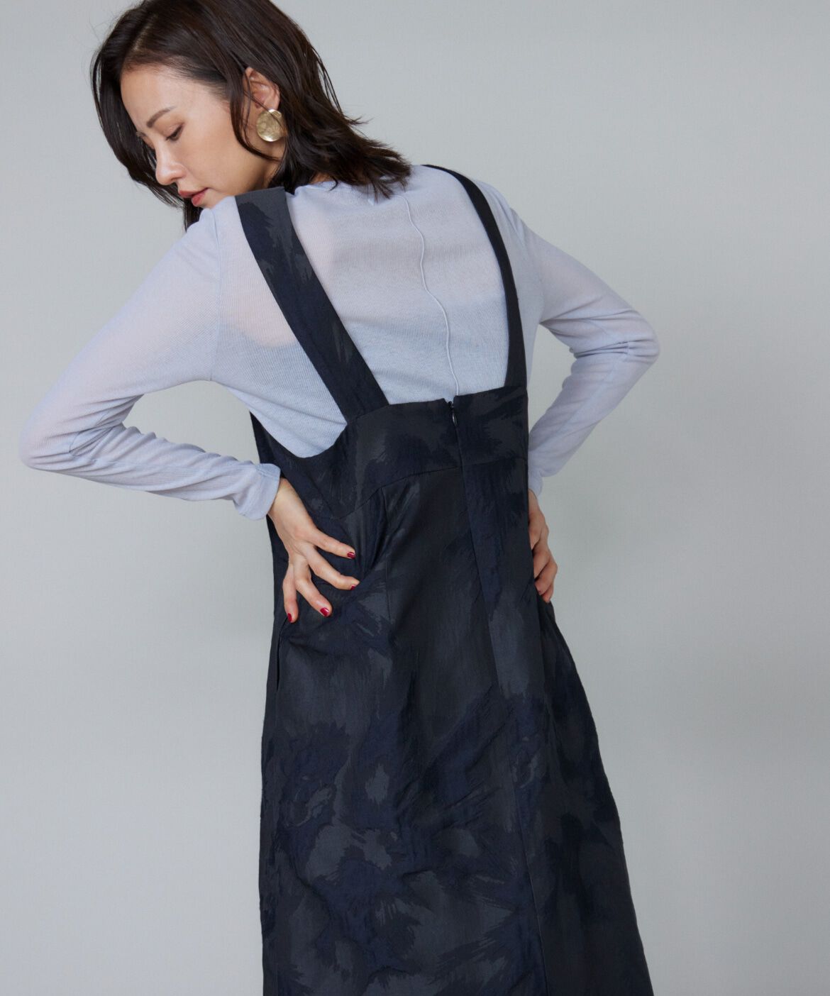 Le Souk「《大きいサイズ》ジャカードジャンパードレス」|ワンピース|