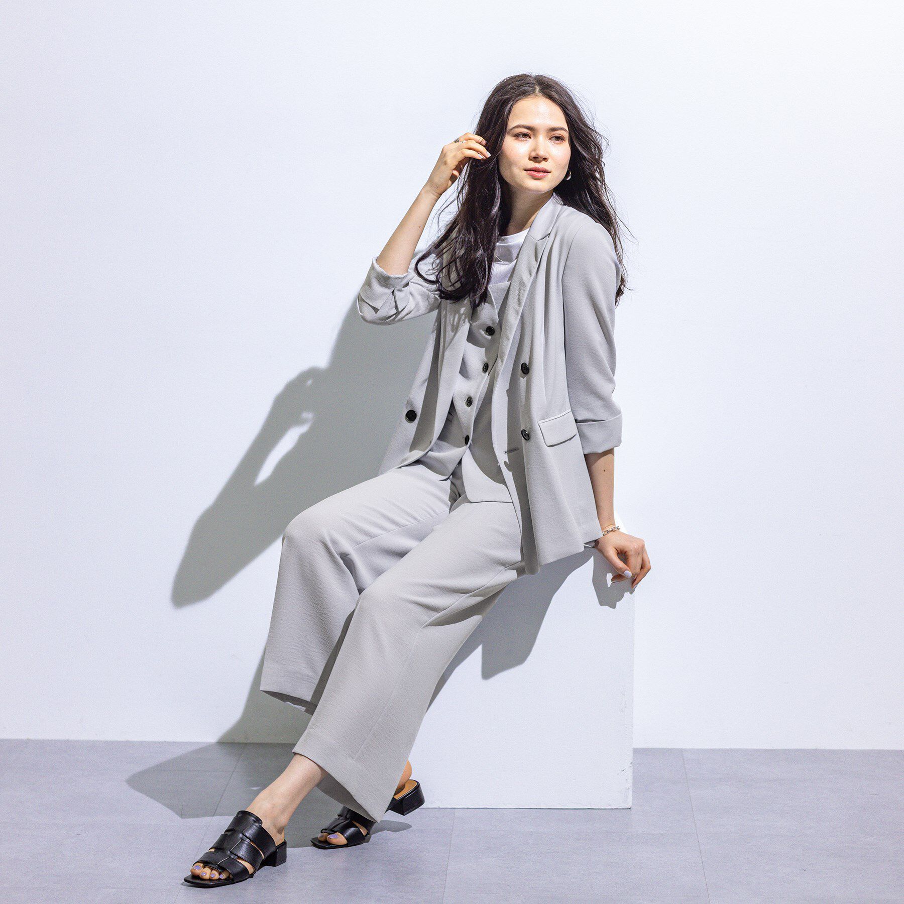 INDIVI「【着る日傘/遮熱/UVケア】ワイドパンツ」|スーツ|