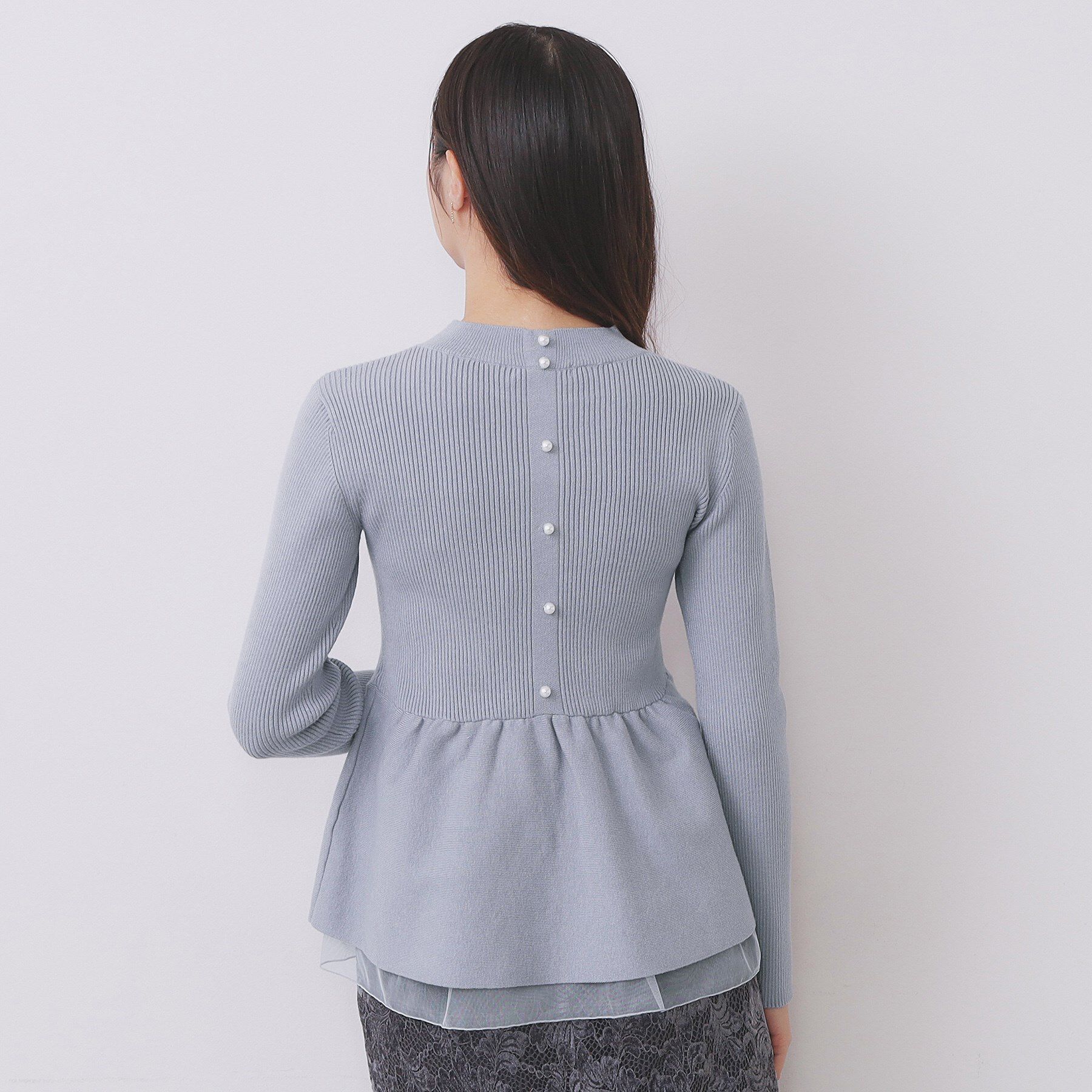 index「ペプラムチュールレイヤードニット【洗濯機OK】」|ニット・セーター|