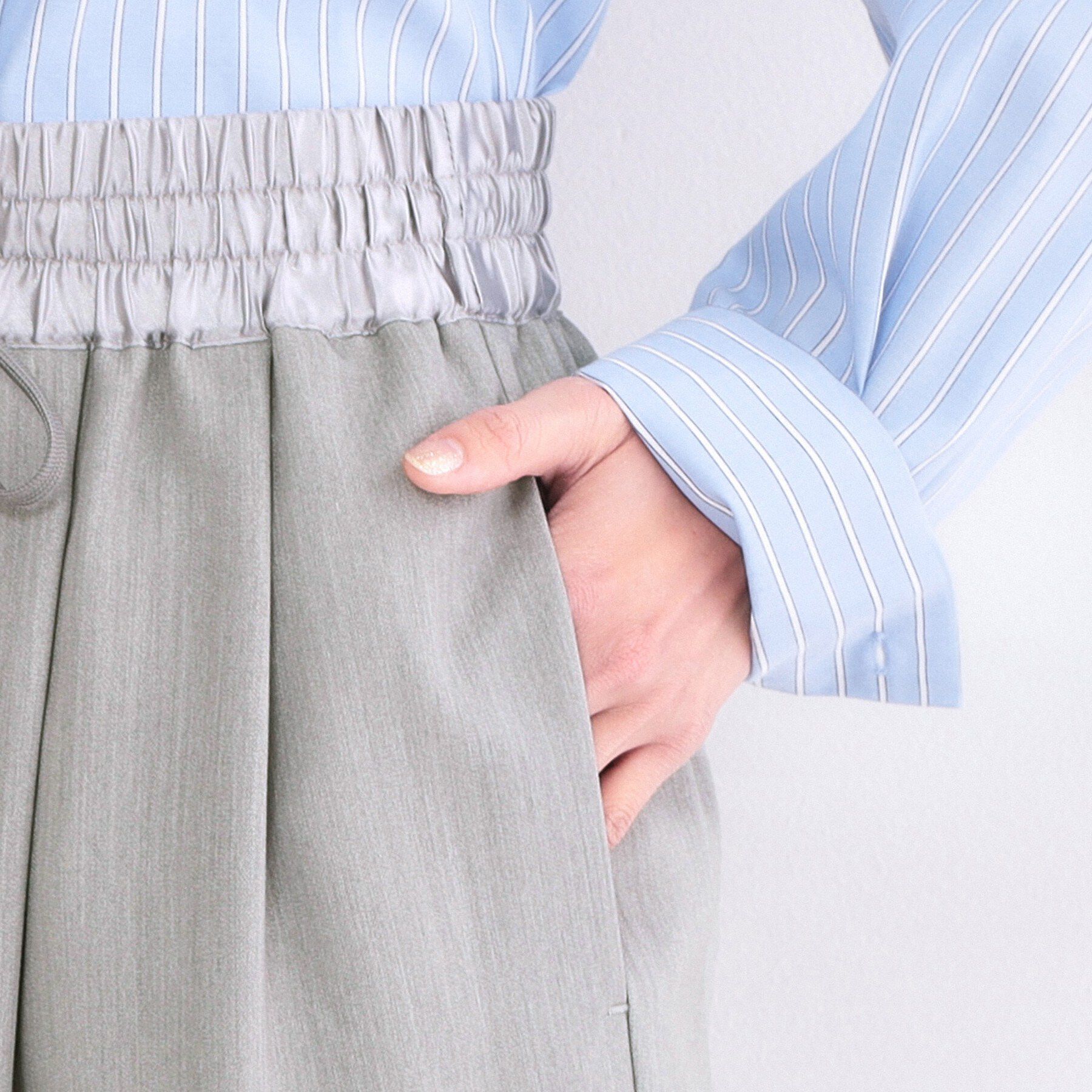 OPAQUE.CLIP「ウエストサテンイージータックワイドパンツ【洗濯機OK】」|その他|