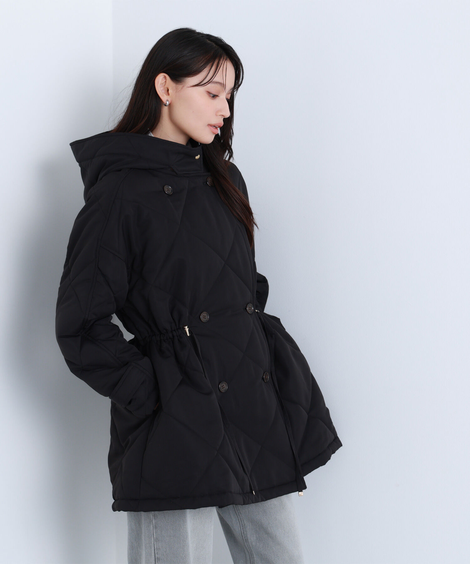  「2wayダイヤキルティングブルゾン」|ブルゾン・スタジャン|ブラック