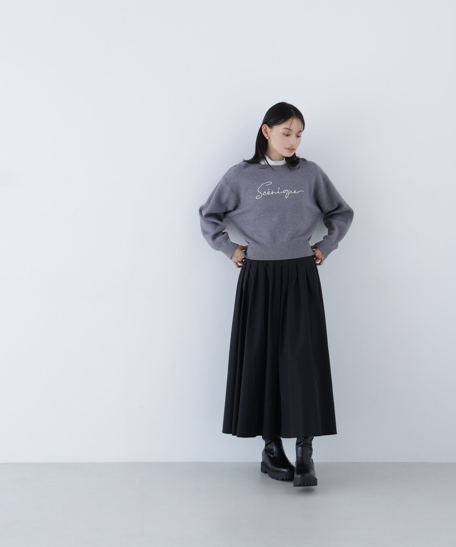  「ロゴ刺繍ニット」|ニット・セーター|