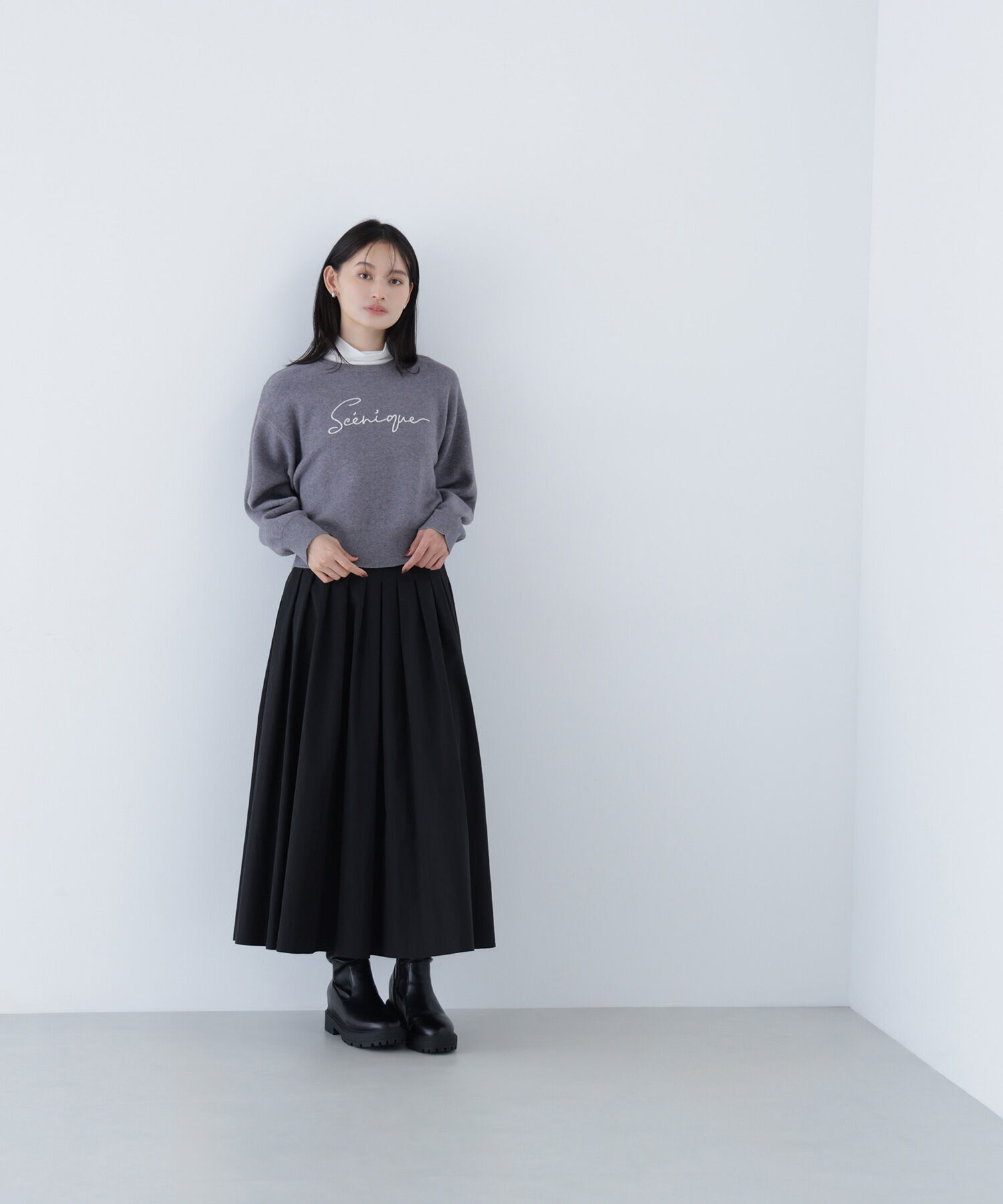  「ロゴ刺繍ニット」|ニット・セーター|