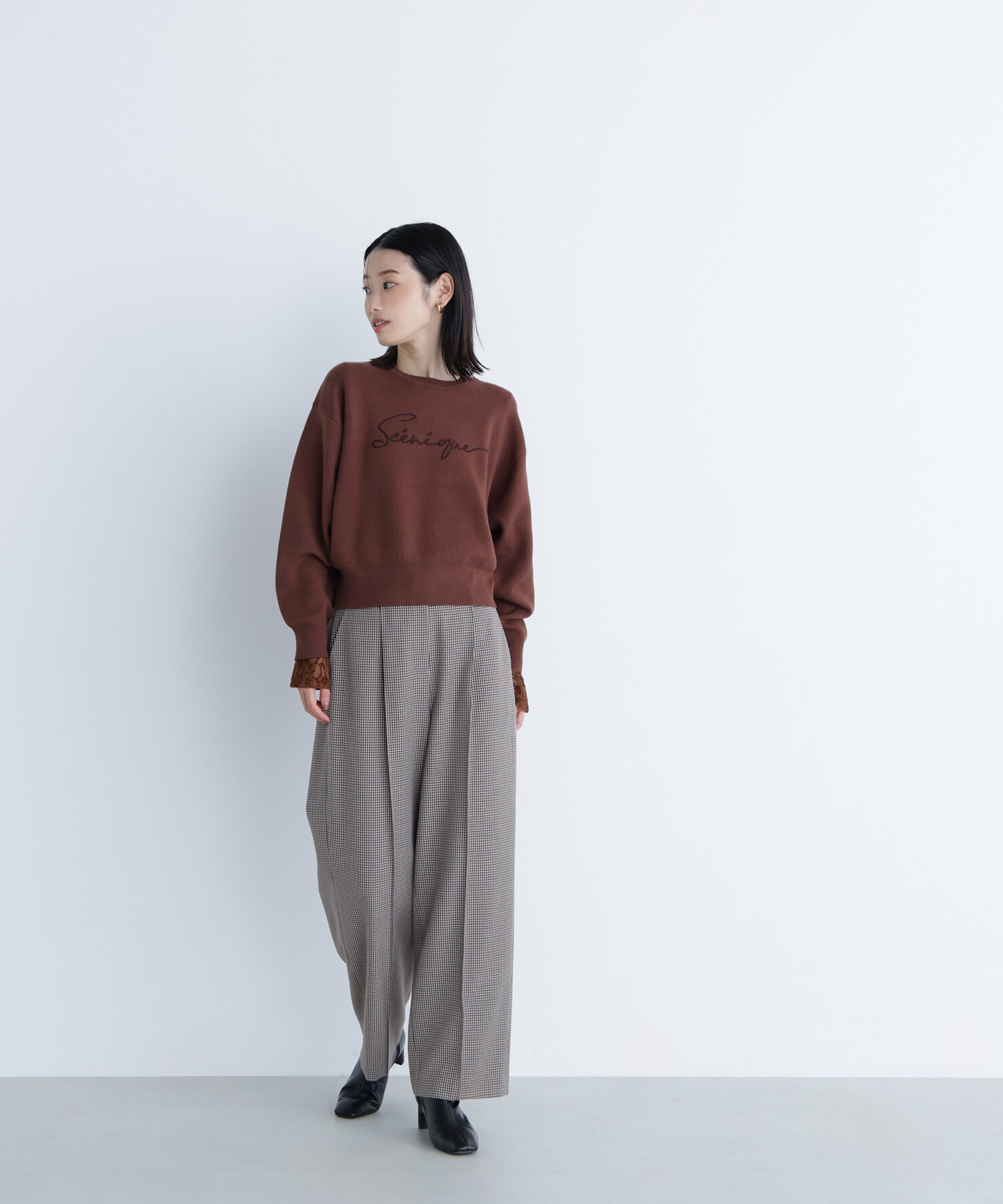  「ロゴ刺繍ニット」|ニット・セーター|