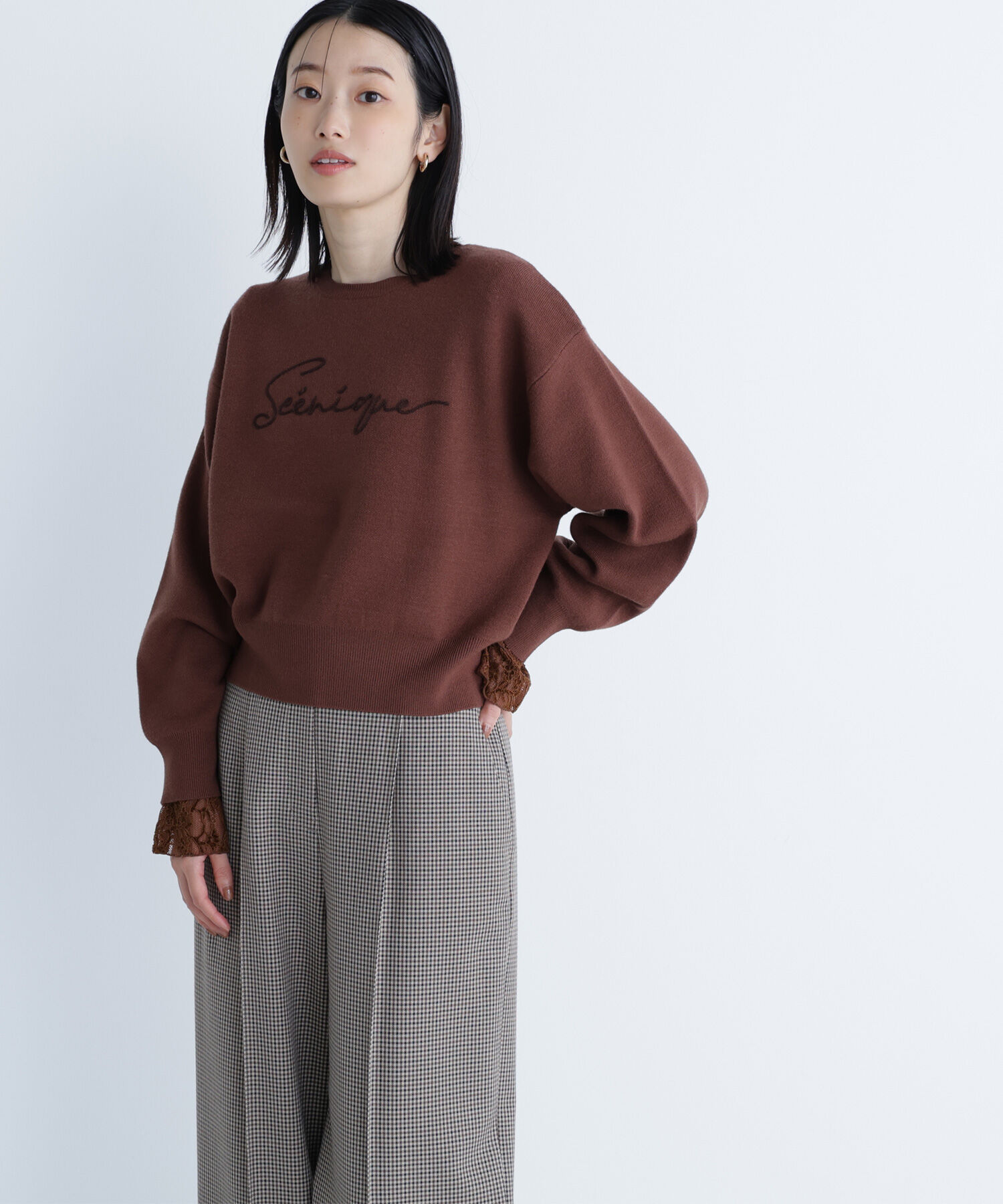  「ロゴ刺繍ニット」|ニット・セーター|