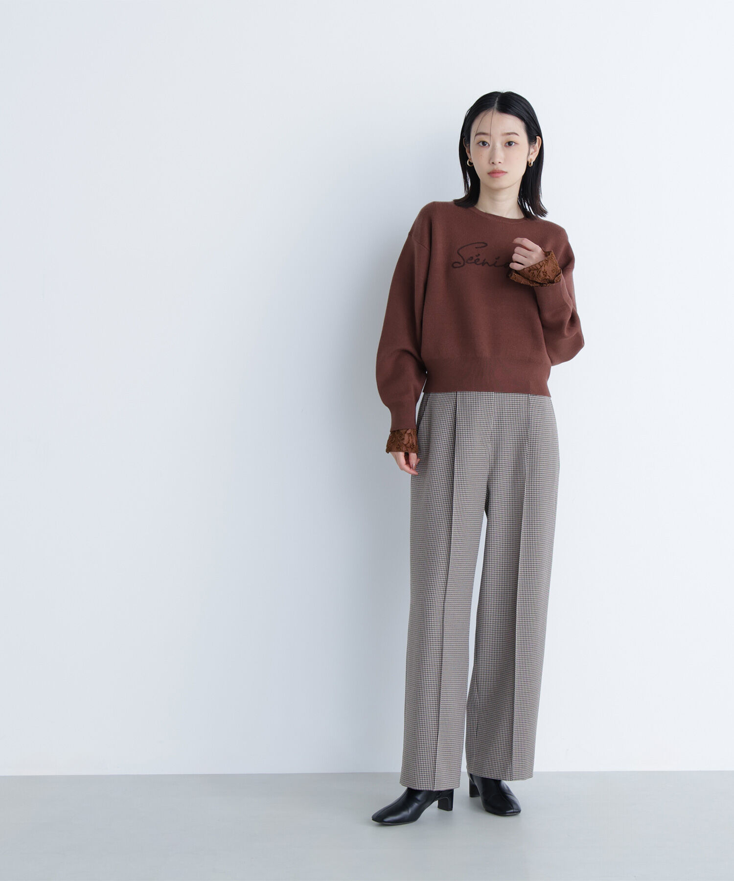  「ロゴ刺繍ニット」|ニット・セーター|